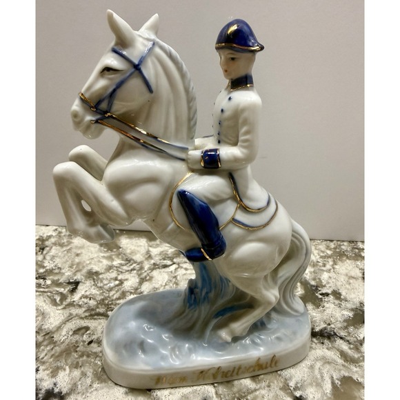 Other - Wien Hofreitschule Riding School Lipizzaner Horse Soldier Rearing Figurine 6.5"